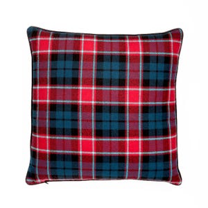 Rot Und Abend Blau Tartan-Muster-Quadrat mit Federdaunen legen Kissen