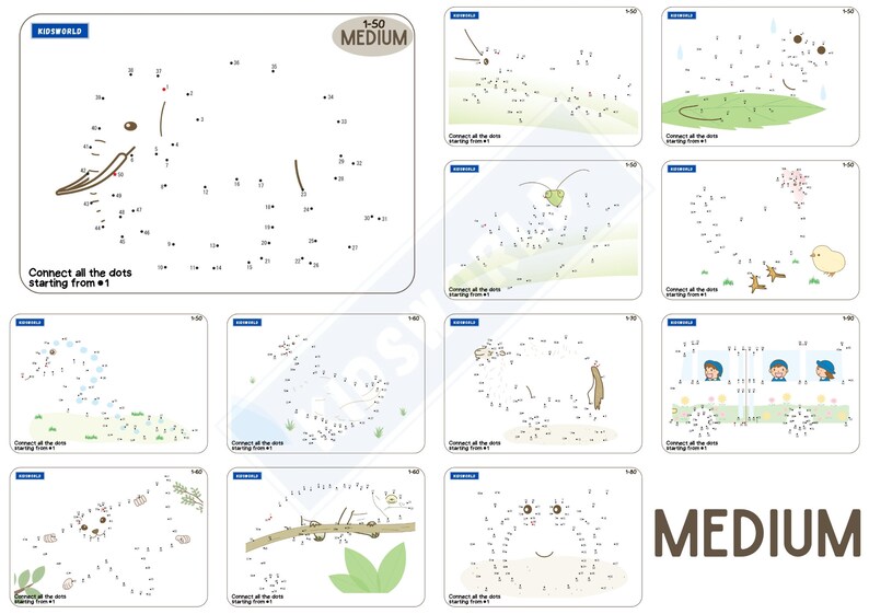 Connect the Dots Printable Pages for ALL (44 Pages), Dot to Dot Puzzle ...