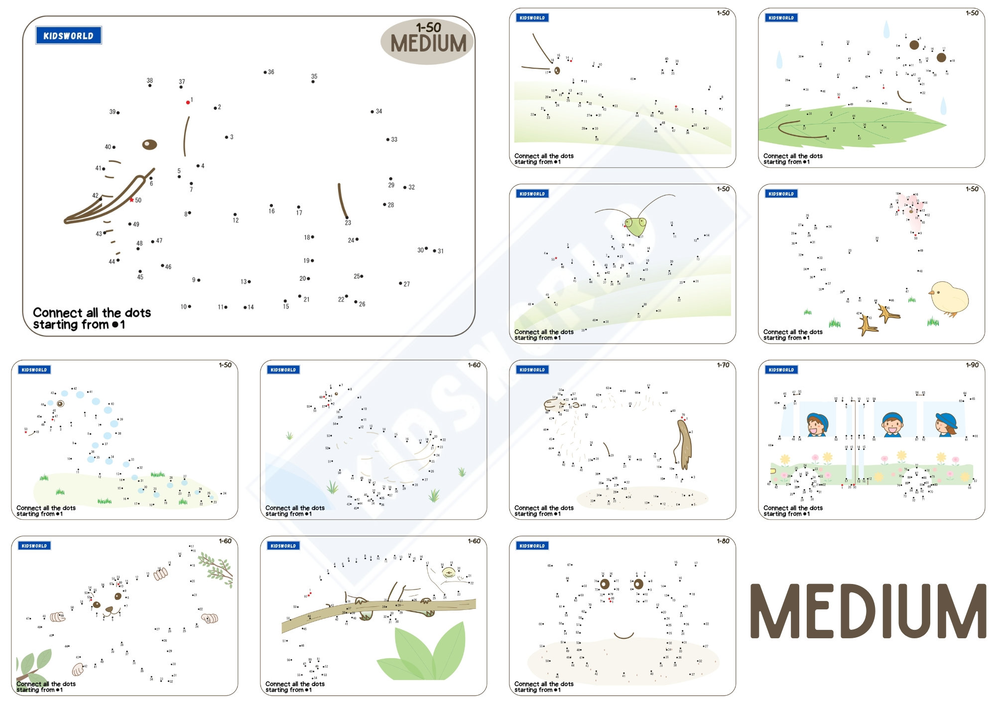 Connect the Dots Printable Pages for ALL (44 Pages), Dot to Dot Puzzle ...