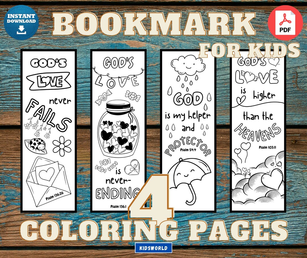 Kids Bible Verse VI Bookmarks, Kids Coloring Bible Verse Bookmarks ...