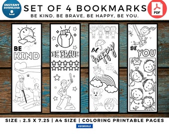 Printable Coloring Bookmarks For Kids. Instant Download. 4 DIY Coloring Bookmarks. Digital Bookmarks. Kids Coloring Bookmarks. Study Tools.