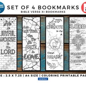 Bible Verse XI Color Your Faith: Printable Bible Verse Bookmarks. Instant Download. 4 Adult DIY Coloring Bookmarks. Digital Bookmarks PDF.