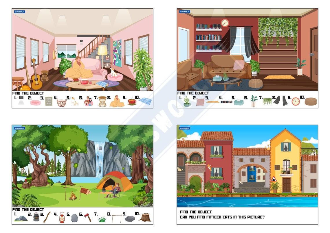 Find the Objects IV Activities Printable Pages| Kids Activities Pages ...
