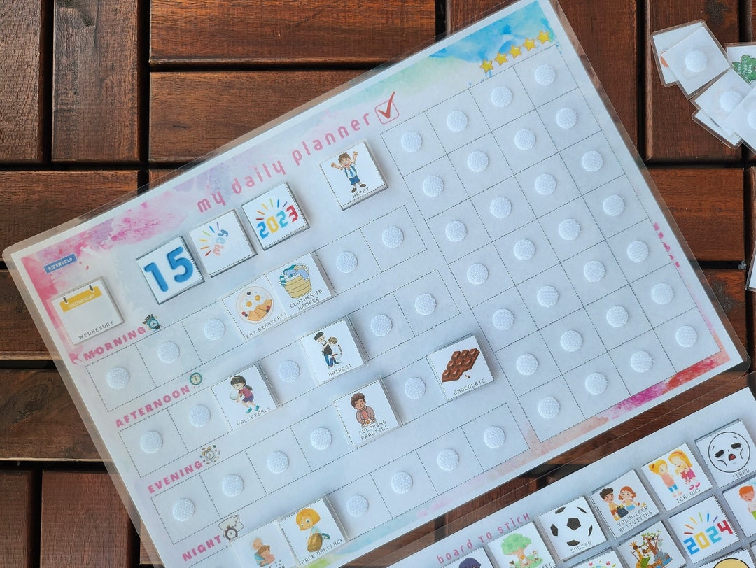 Kids Daily Planner Printable Pages, Daily Kids Calendar, Visual ...