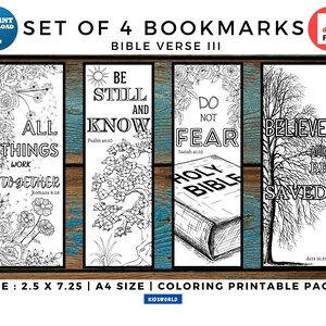 Bible Verse lll Printable Coloring Bookmarks Instant Download. 4 DIY Coloring Bookmarks Christian Bookmarks. Digital Bookmarks Inspirational