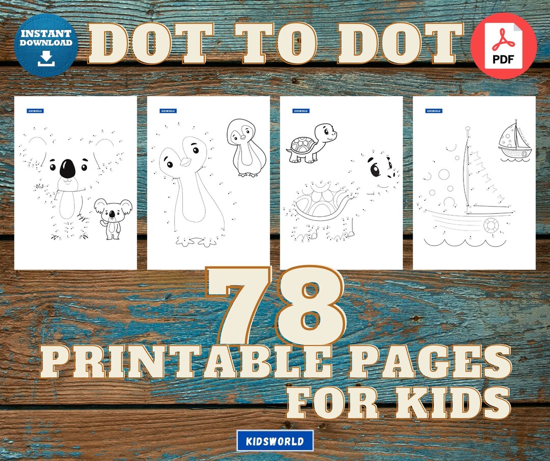 Connect the Dots : Printable Pages for Kids Ages 3-12 (78 Pages) , Dot ...