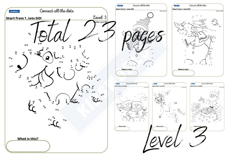 Connect the Dots Printable Pages (23 Pages), Dot to Dot Puzzle Pages ...