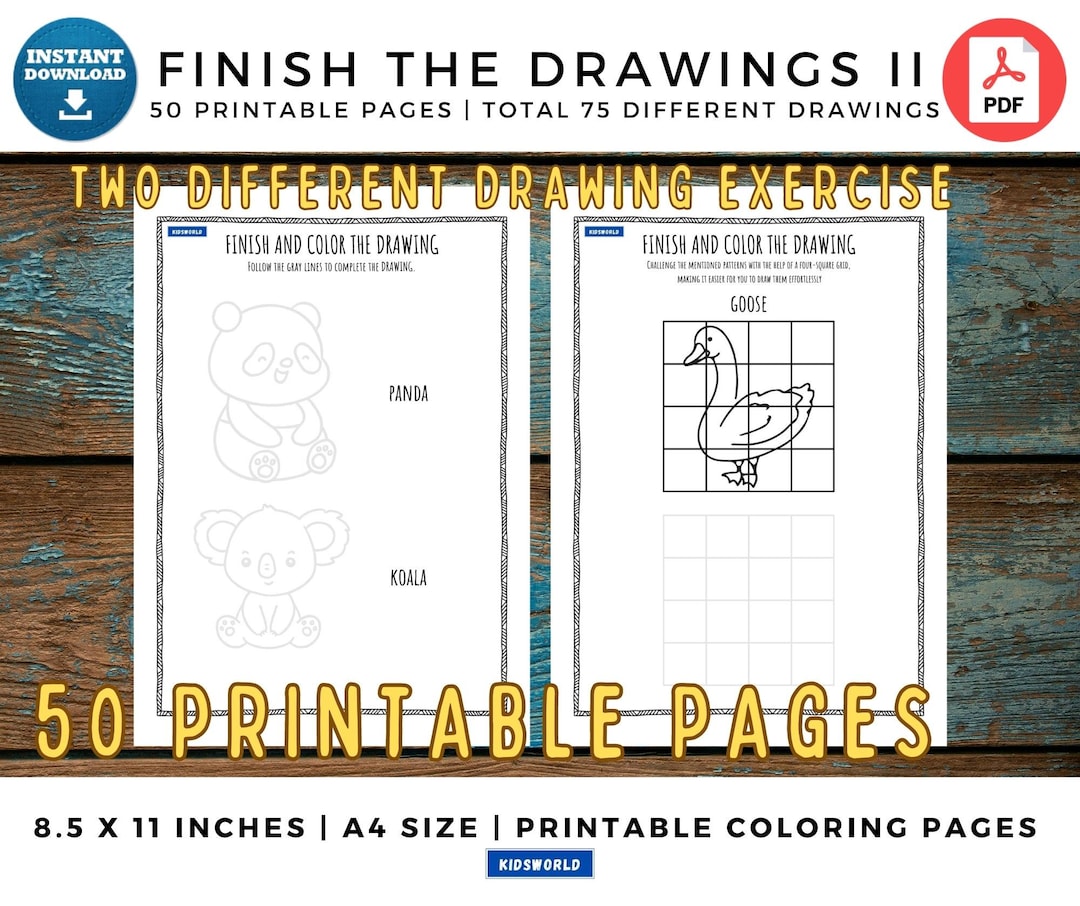 Finish the Drawing II Printable Activities for Kids Kids Busy