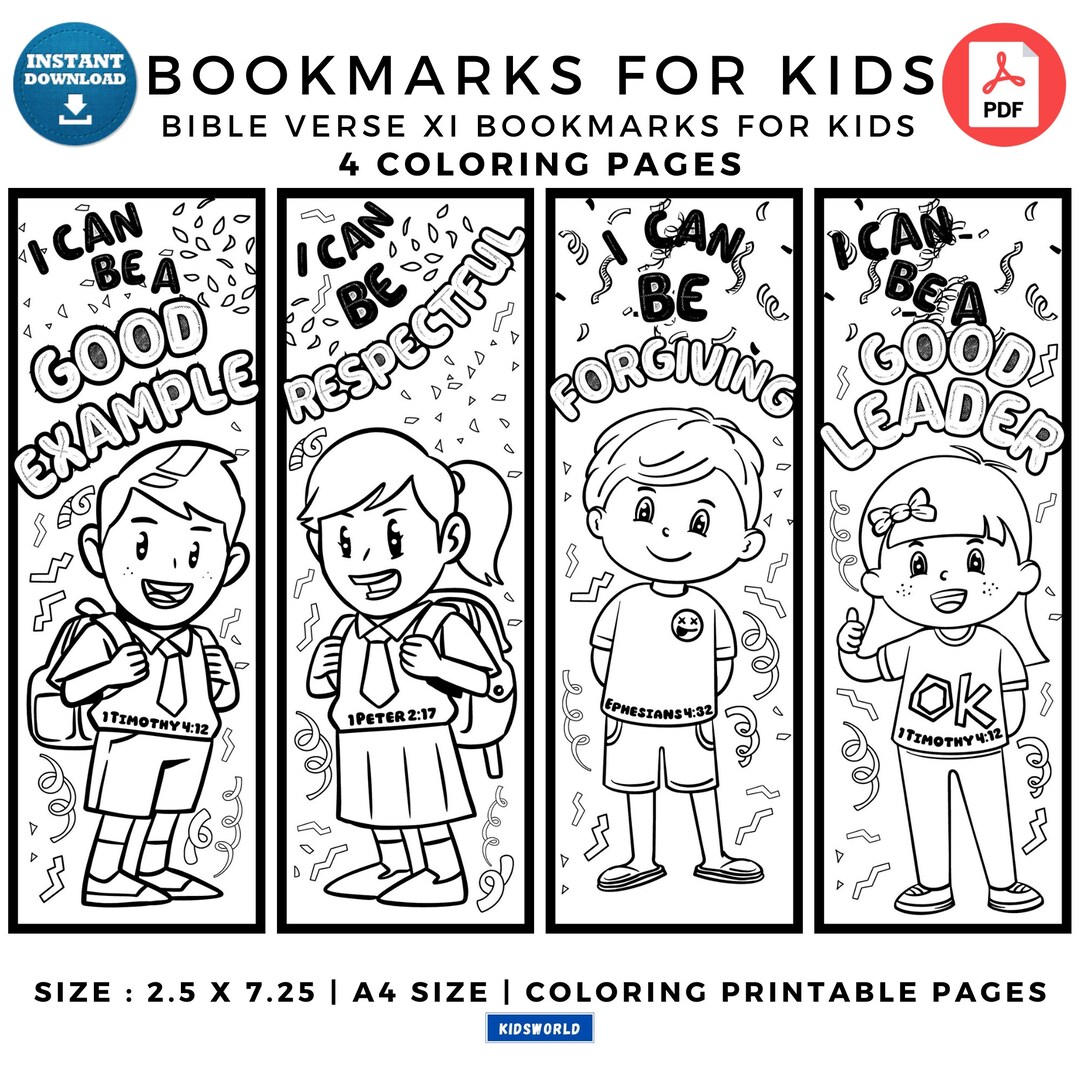 Kids Bible Verse XI Bookmarks Kids Coloring Bible Verse Bookmarks Kids ...