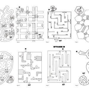 Printable MAZE Challenge Pages for Kids 35 Pages.(stage 1-4) | Children ...