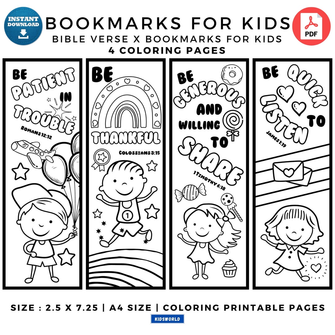 Kids Bible Verse X Bookmarks Kids Coloring Bible Verse Bookmarks Kids 4