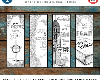 Bundle 12 Pages Of Printable Coloring Bookmarks For All Age. Instant Digital Download. 12 DIY Coloring Bookmarks. Bible Bookmarks Printable.