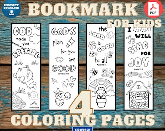 Kids Bible Verse V Bookmarks, Kids Coloring Bible Verse Bookmarks, Kids 4 DIY Coloring Bookmarks, Christian Bookmarks, Kids Study Tools, PDF