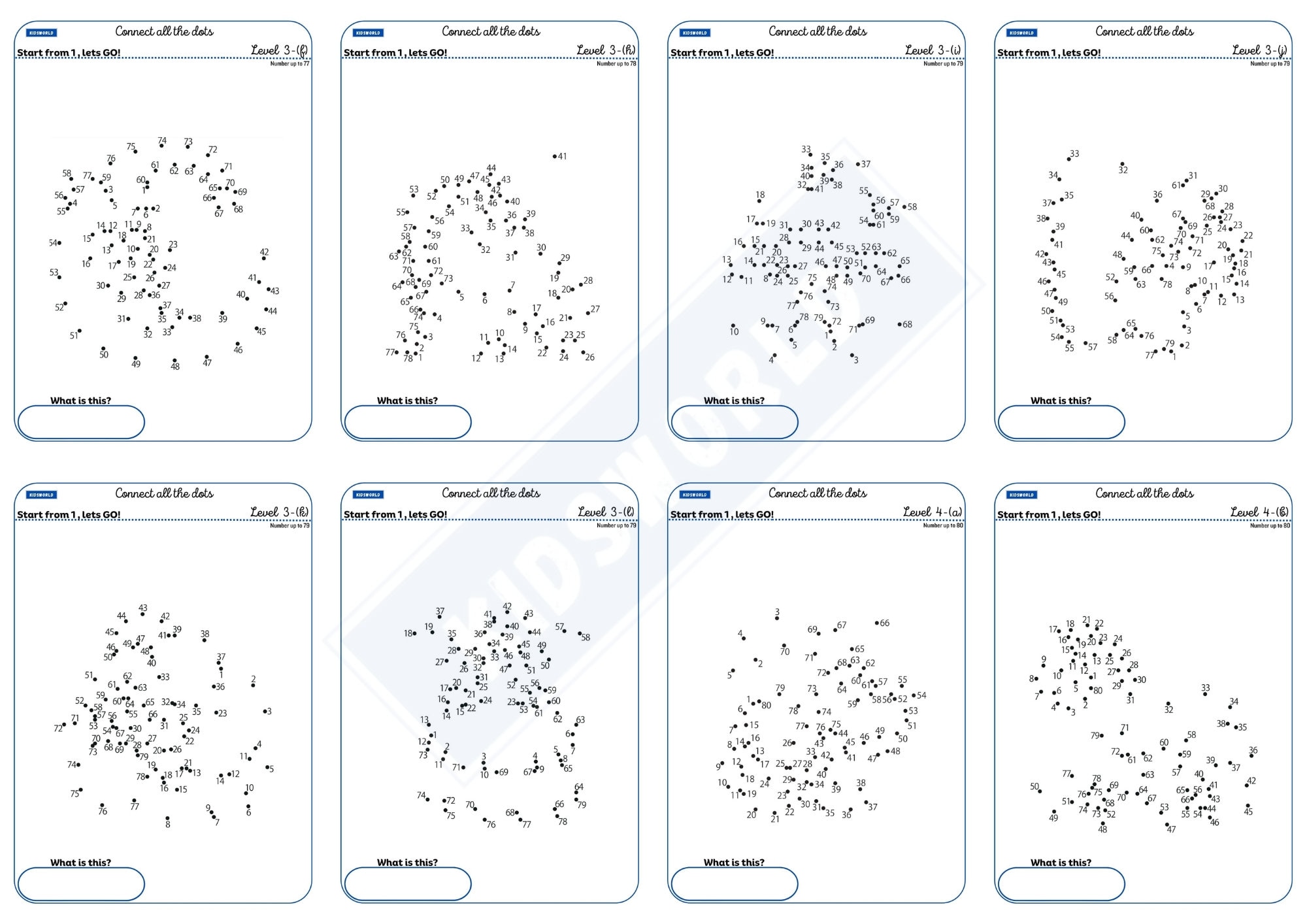 Connect the Dots Printable Pages for ALL 40 Pages, Dot to Dot Puzzle ...
