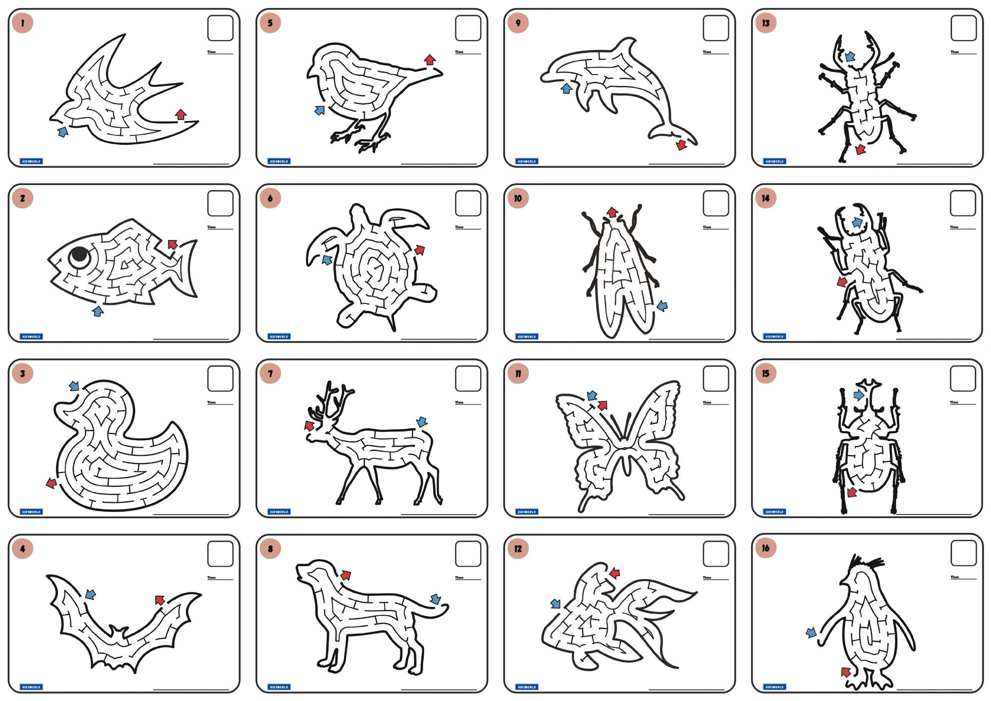 Printable MAZE Challenge Pages for Kids 69 Pages.(stage 1-2) | Children ...