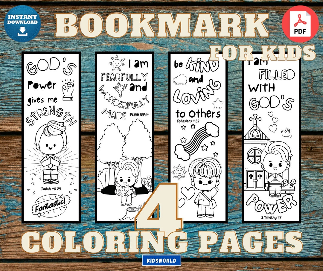 Kids Bible Verse III Bookmarks, Kids Coloring Bible Bookmarks, Kids ...