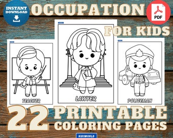 Summer Coloring Pages For Kids, 22 Pages, Occupation Coloring Pages For Kids, Job Coloring, Busy Coloring, Kids Coloring, Toddlers Coloring