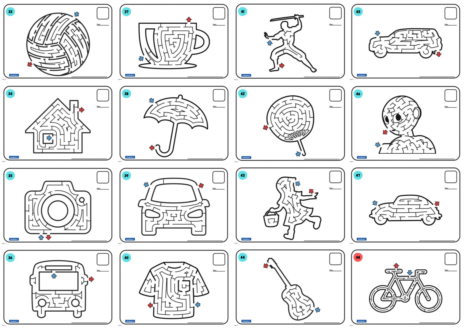 Printable MAZE Challenge Pages for Kids 94 Pages.stage 1-2 Children's ...