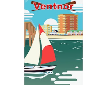 Ventnor City, New Jersey, Shoreline Vertical Poster