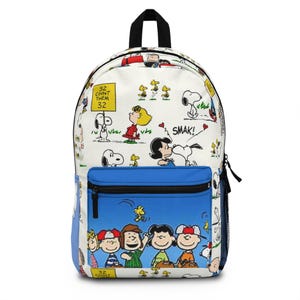 Snoopy Polyester Backpack, Lightweight Waterproof Travel Bag