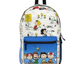 Snoopy Polyester Backpack, Lightweight Waterproof Travel Bag