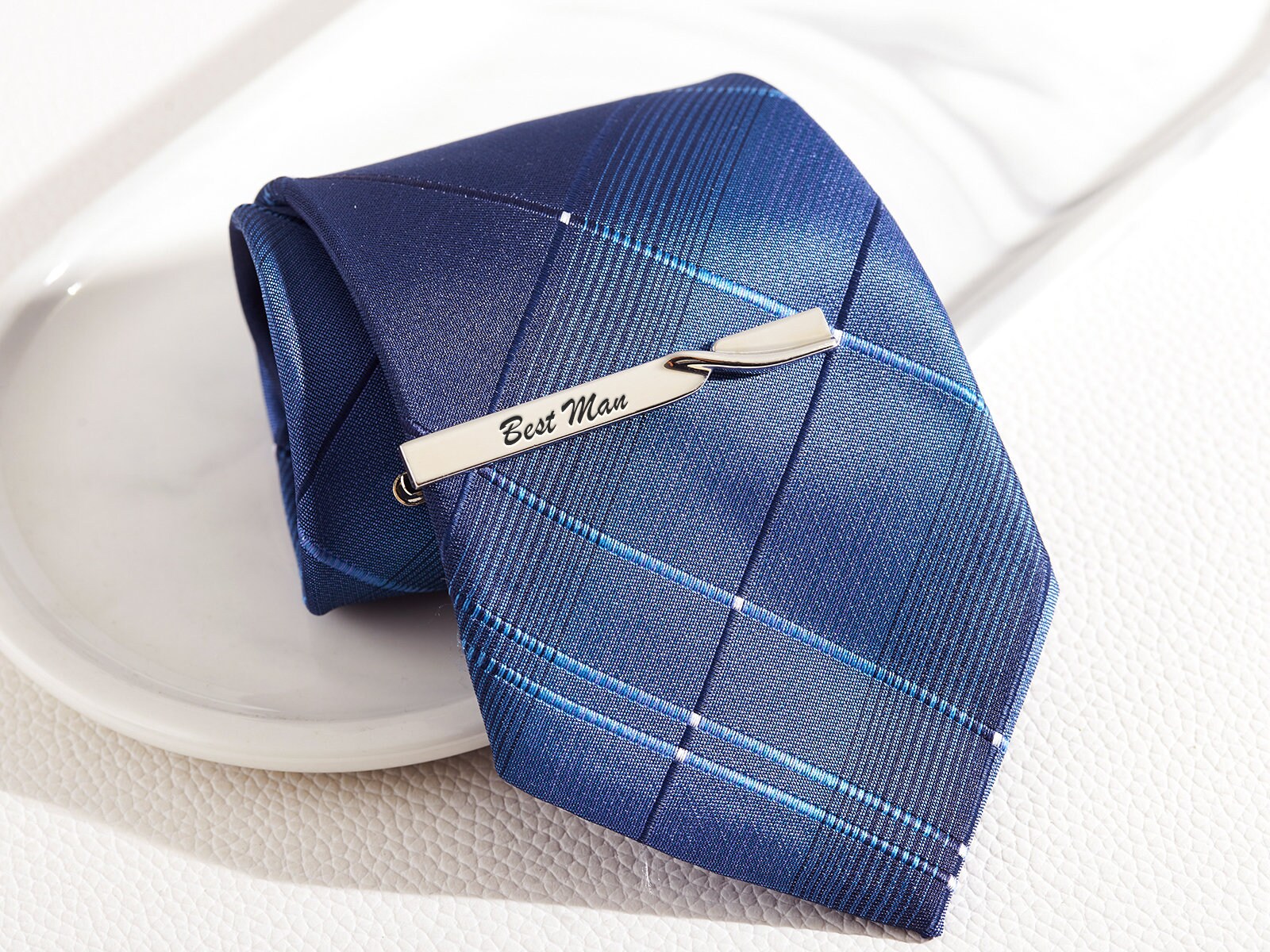 Personalized Tie Clips Groomsman Gift Engraved Twisted Tie Etsy