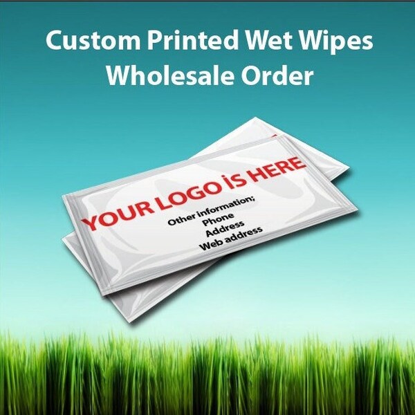 Custom printed wet wipes. Logo printed wet wipes. Wholesale wet wipes for your logo
