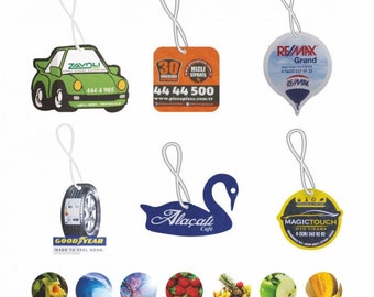 Custom car fresheners, Car freshies bulk for your logo/photo.