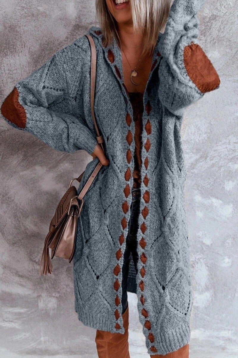 Cardigan Hooded Cardigan Long Top cardigan Vintage - Etsy Ireland