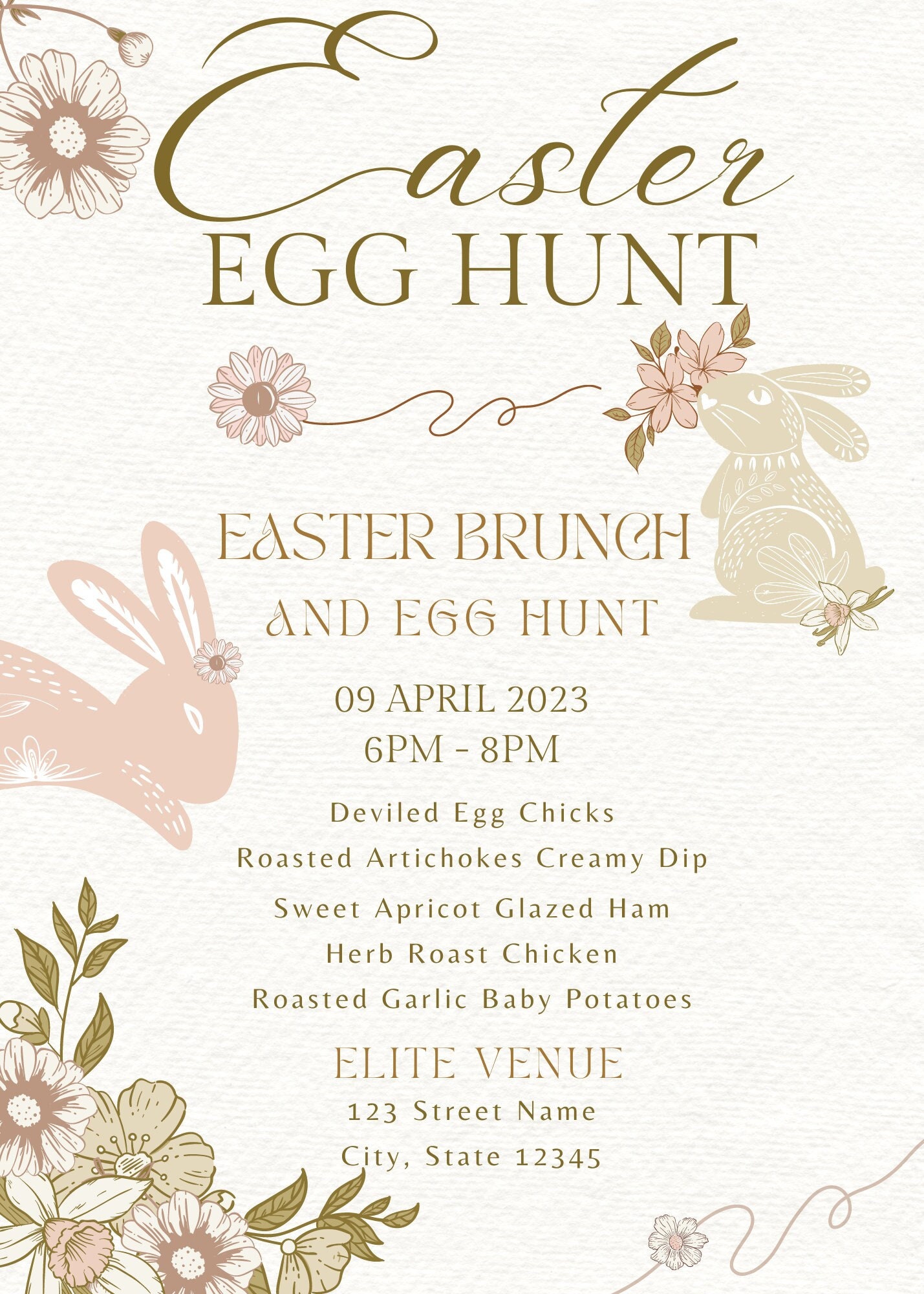 Easter Brunch & Egg Hunt. Digital and Editable Invite! - Etsy