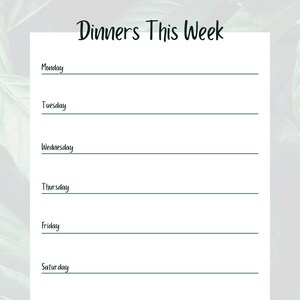 Diners deze week - Printable