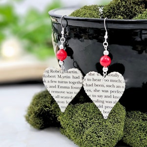 Book Lover Earrings, Upcycled Book Page Jewelry, Teacher Appreciation Gift, Ready to Ship