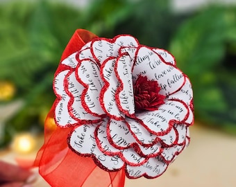 Custom Song Lyric Paper Rose, 1st Anniversary Gift