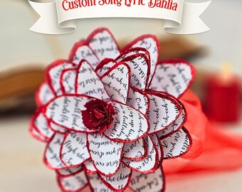 Custom Song Lyric Paper Dahlia – Personalized Anniversary Gift
