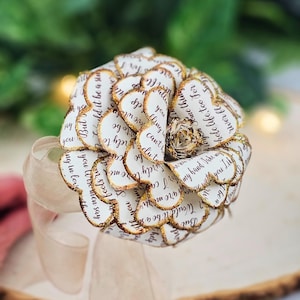Song Lyrics Paper Flowers - Vintage Style Romantic gift for Anniversary, First Dance, Romantic Keepsake
