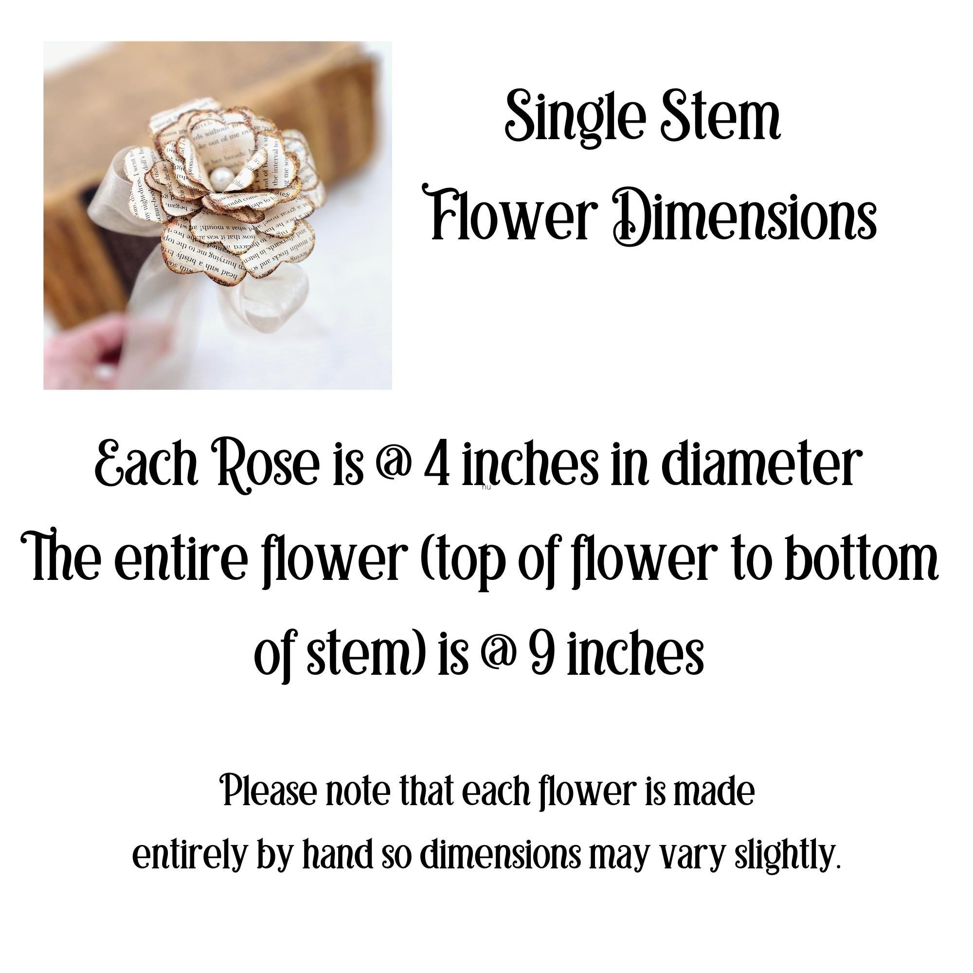 Artisan Book Page Rose, Vintage Style Paper Flower Gift - Etsy