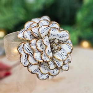 Sheet Music Paper Rose, Musician Gift, Vintage Style Single Stem