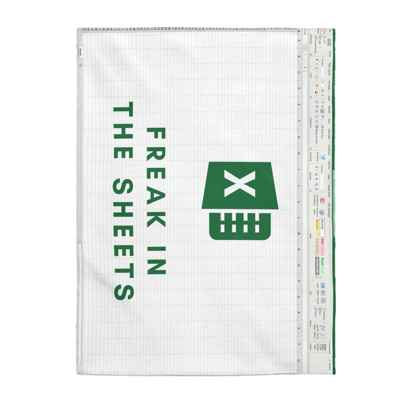 Freak in the Sheets Blanket Spreadsheet Gift for Him Techsavvy Nerdy