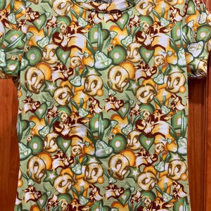 Looney Tune Character Patterned T-Shirt-Green/Yellow/Blue/Maroon-Junior XL