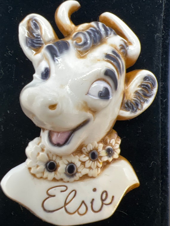 Vintage Elsie the Cow Celluloid Pin - image 1