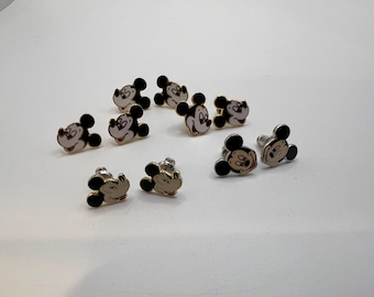 Vintage Mickey Mouse Enamel Face Stud Earrings-5 Different Pair
