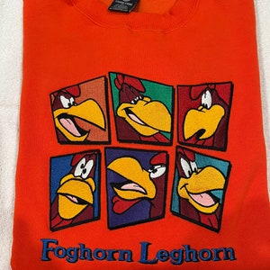 Vintage 1996 Warner Bros. Foghorn Leghorn Crewneck Long Sleeve Sweatshirt-Extra Small