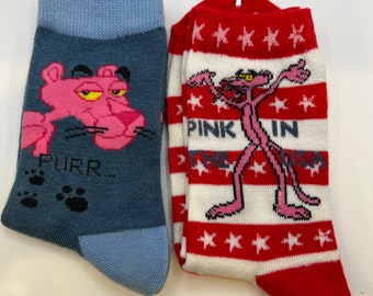 Vintage 2002 Pink Panther Qtr Length Socks (2 Pair)