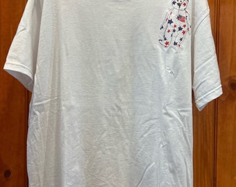 Vintage Hanes Patriotic Teddy Bear T-Shirt-Adult Large (42-44)
