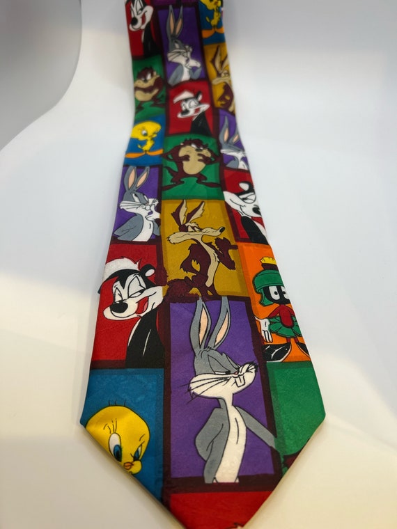Vintage 1996 Looney Tunes Mania  Character Necktie
