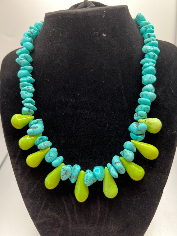 Turquoise and Gaspeite Necklace
