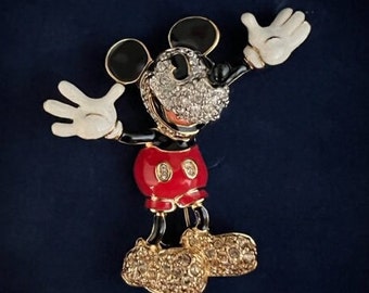 Disney Mickey Mouse Gallery Swarovski Crystal Brooch