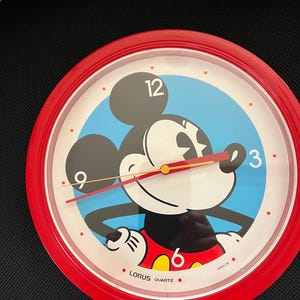 Vintage Lorus Disney Mickey Mouse Plastic Wall Clock-Battery Operated