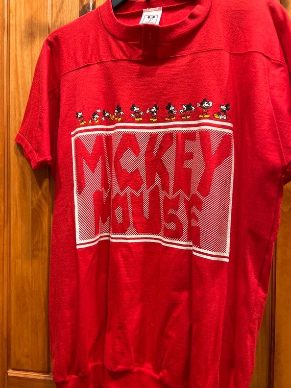 Vintage 80s Mickey Wear Mickey Mouse Shirt-Red-Adu