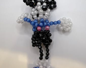 Vintage Disney Beaded Mickey Mouse Keychain